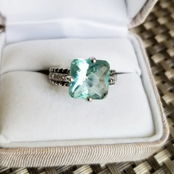 Lia Sophia ring $120 Retail NEW! blue aquamarine stone ring Sz 8, PRICE REDUCED! - Picture 3 of 11